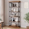Coolmee Industrial 6 Tier Bookshelf, Metal Frame Rustic Tall Standing Bookcase, Large Vintage Display Rack for Bedroom, Living Room and Home Office - 3 of 4