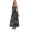 Women Strapless Maxi Boho Vintage Summer Beach Floral Print Hawaiian Party Long Dress - 3 of 4