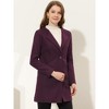 INSPIRE CHIC Women's Mid-thigh Collarless Single Breasted Outwear Winter Overcoat - 3 of 4