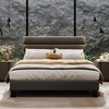 King Size Bed Frame with Linen Fabric Upholstered, Platform Bed with Strong Wood Slats Adjustable Headboard,Mattress Foundation, No Box Spring Needed - 2 of 4
