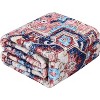 Washable Floral Print Rug Easy Clean Low-Pile Non-Shedding Carpet with Non-Slip Backing,  Dining Room, Home Office, Bedroom Entryway - 4 of 4
