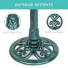 Best Choice Products Lily Leaf Pedestal Bird Bath Decoration for Patio, Garden, Backyard w/ Floral Accents - image 4 of 4