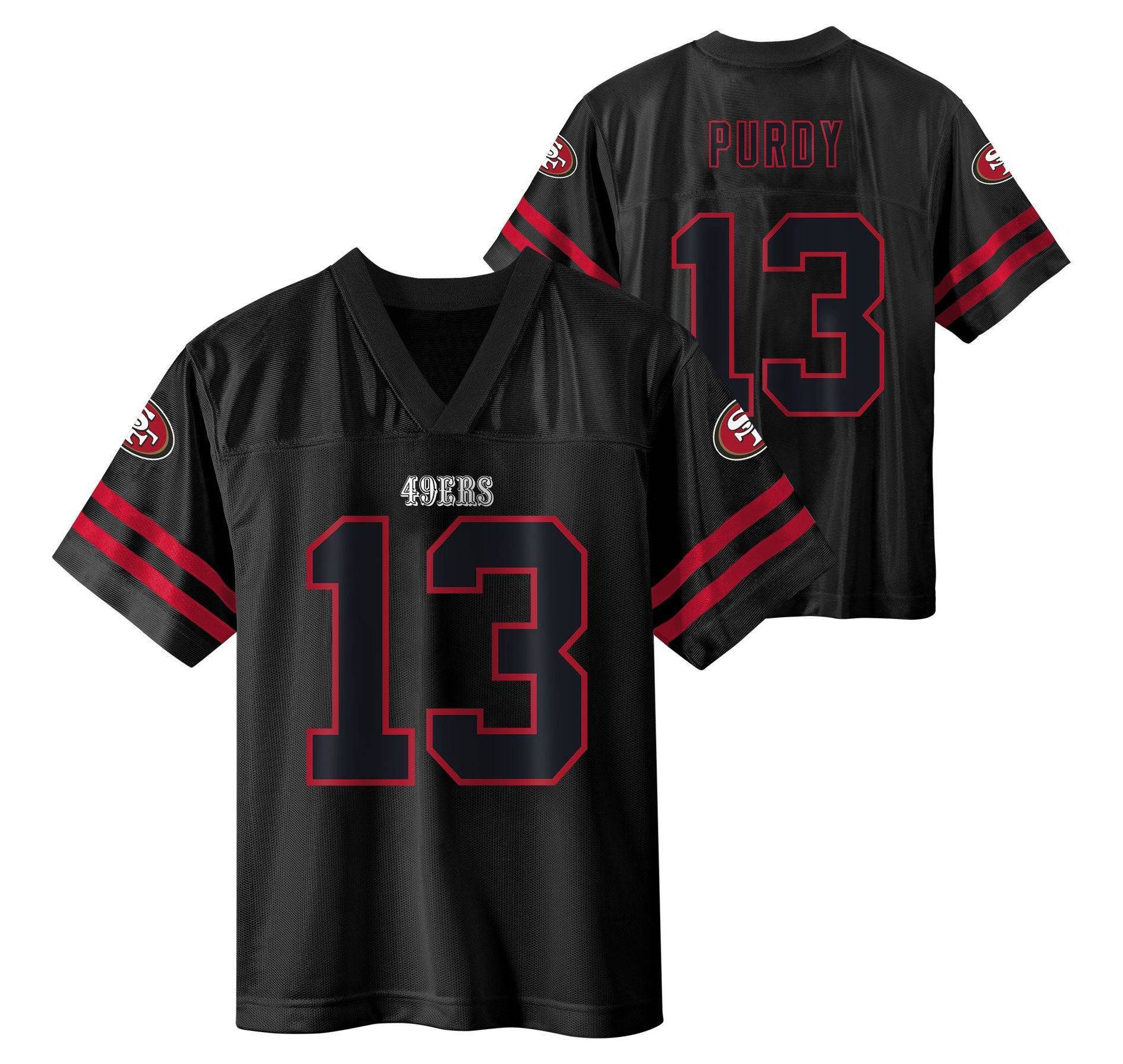 NFL San Francisco 49ers Brock Purdy Boys' Black Short Sleeve Jersey - M