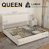 Okak Platform Bed Frame Upholstered Bed with Adjustable Height Headboard and USB Charger Music Speaker Star Projector 4 drawers Noise-Free - 3 of 4