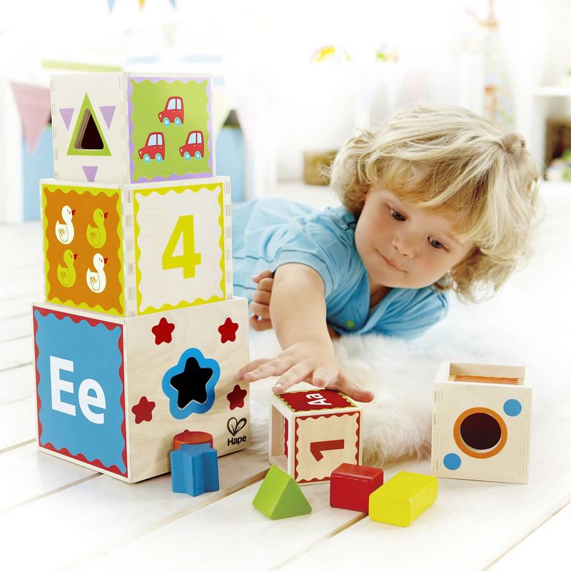 HAPE Pyramid of Play Toddler Wooden Nesting Blocks, 2 of 5