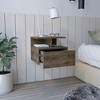 CENGHU Floating Nightstand, Modern Sideboard Decorative Storage Cabinet with Drawer, End Table, Side Table, Open Top Shelves for Bedroom - 2 of 4