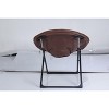 Comfy Saucer Chairs, Folding Reading Lounge Chair, Cozy Faux Fur Living Room Chair with Soft Thick Padded Seat & Metal Frame - 3 of 4