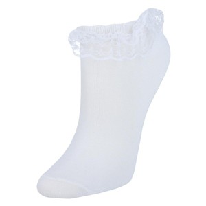 CTM Women's Solid Color Frilly Low-Cut Socks (4 Pack) - 1 of 2