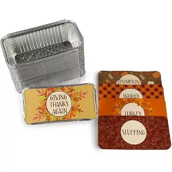 Juvale 50 Pack Disposable Aluminum Foil Loaf Pans with Paper Lids for Thanksgiving, 8.7 x 4.8 x 2.75"