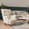 vidaXL Cream Velvet Armchair - Cozy Upholstered Accent Chair with Sturdy Plywood Frame, Perfect for Living Room, Bedroom, or Office - 2 of 4