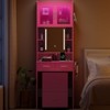 Barbie Pink Particle Board with Textured Melamine Finish, 3-Drawer 2-Door Dressing Table Set - 2 of 3