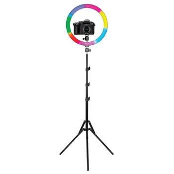 10 LED Selfie Ring Light with Tripod Stand & Cell Phone Holder for  Tiktok/Live Stream/Makeup, BONFOTO Dimmable Desktop Camera Ringlight for