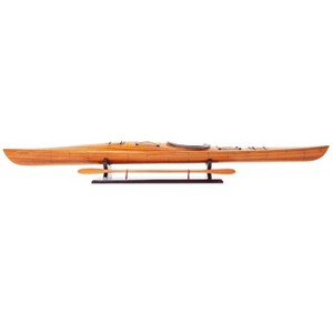 Kayak Wooden Boat Model 5" H – Handcrafted Cedar Display Replica By old Modern Handicrafts - 1 of 4