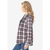 Woman Within Women's Plus Size Pintucked Flannel Shirt - 4 of 4