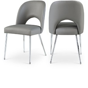 Meridian Furniture,Logan Vegan Leather Dining Chair, Set of 2 - 1 of 4