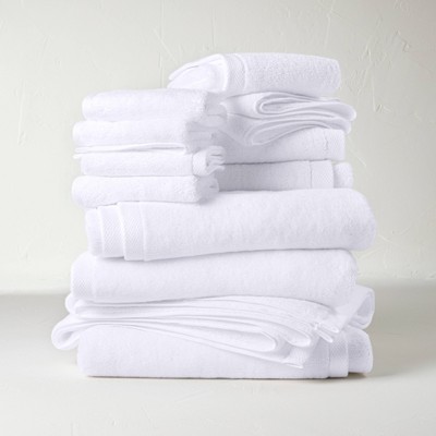 12pc Organic Bath Towel Set White - Casaluna™
