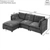 GDFStudio Leno 105'' Modern 5-Seater L-Shaped Linen Upholstered Sectional Sofa with 1 Ottoman - 3 of 4