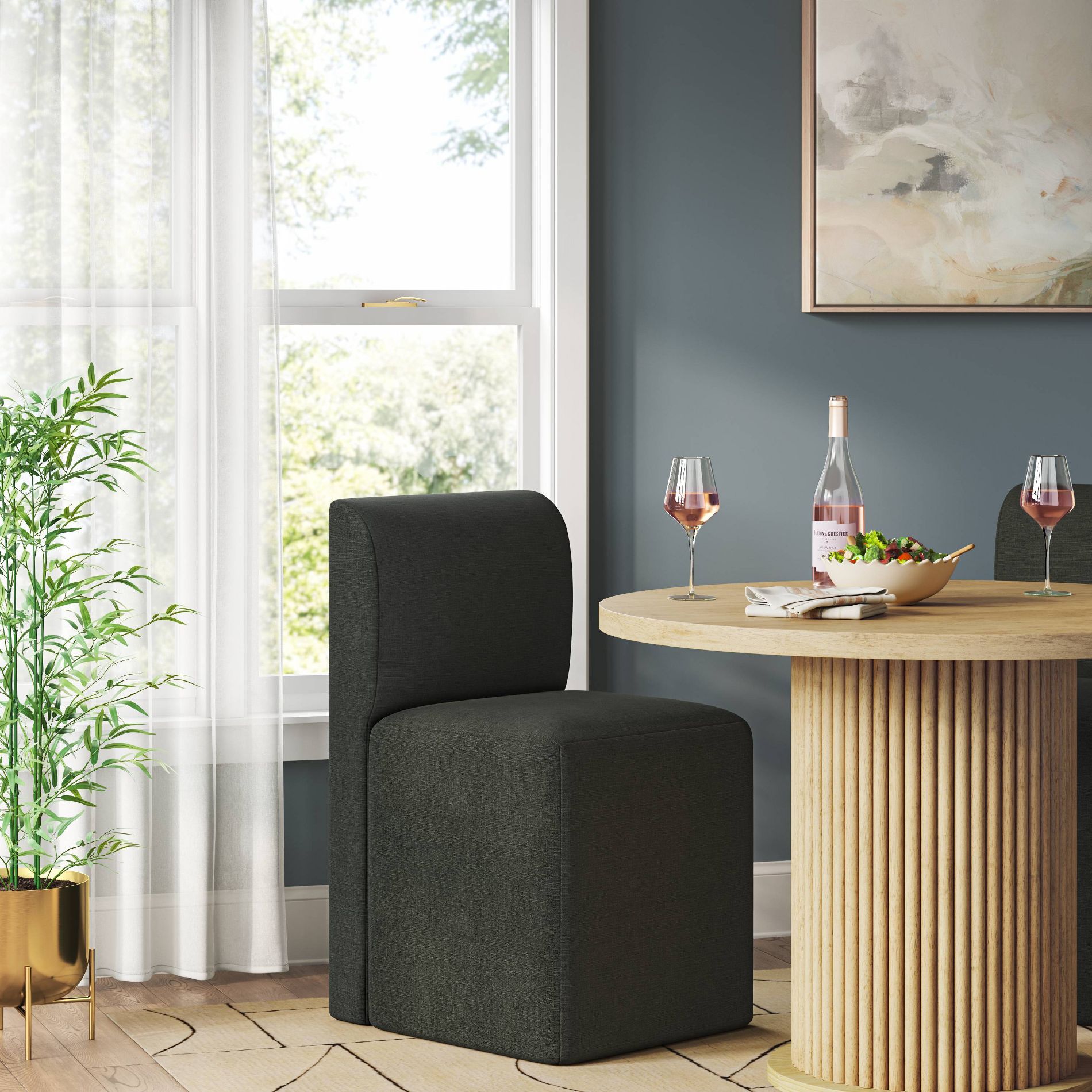 Cora Dining Chair in Linen Black - Threshold™