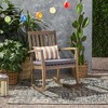 Retro Acacia Wood Accent Chair, Rocking Chair with Water-Resistant Cushion, Armchair for Porch or Bedroom -Christopher Knight Home - 2 of 4