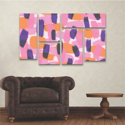 Treechild Layered Purple and Pink Abstract Canvas Wall Art Set