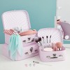 Okuna Outpost Set of 3 Different Sizes of Paperboard Suitcases with Metal Handles, Decorative Cardboard Storage Boxes, Lavender - 2 of 4