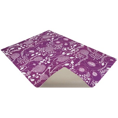 Medium Purple Floral Waterproof Cat Litter Mat