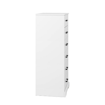 Rustic White Vertical 6-Drawer Farmhouse Dresser