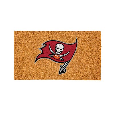 EvergreenNFLTampa Bay Buccaneers Logo Natural Coir 28 x 16 Inches Indoor Outdoor Doormat
