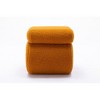 Cesicia S-shape Teddy Fabric Ottoman, Makeup Stool Footstool, 16.93" D × 19.69" W × 16.34" H - 4 of 4