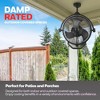 Honeywell Garage Ceiling Fan, Powerful 18 Inch 3 Speed Indoor Outdoor Mount Adjustable Height with Light Remote Control, Matte Black - 4 of 4