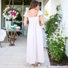 Anna-Kaci Women's Flutter Cap Sleeve Shirred Smocked Bodice Maxi Dress with Front Slits - 4 of 4