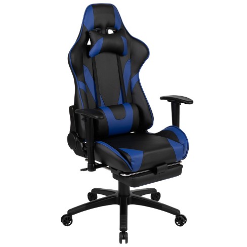 Elecwish Racing Gaming Chair with Footrest and Massage Lumbar Pillow,  Swivel Height Adjustable Reclining PU Leather