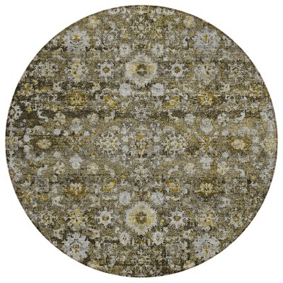 Brown And Beige Oriental Washable Indoor Outdoor Area Rug