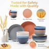 Itopfox 64-Piece Wheat Straw Dinnerware Set - Unbreakable, Reusable Plates, Bowls, Cups & Utensils, Microwave & Dishwasher Safe, Perfect for Home - 4 of 4