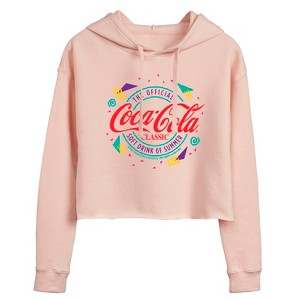 Women's - Coca-Cola - 90's Retro Original Logo Cropped Graphic Hoodie - 1 of 3