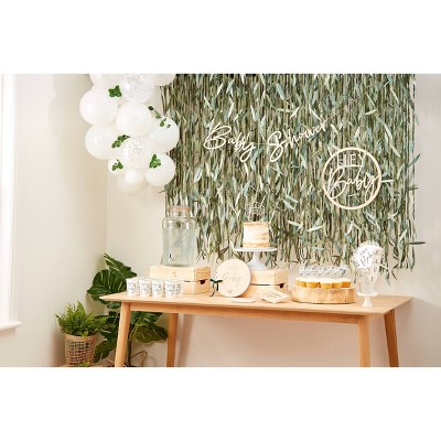 Ginger Ray Botanical Baby Shower White Balloon Arch with Foliage 45 Pack