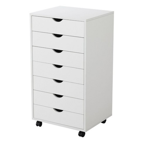 18.8 W 7-drawer Mobile Makeup Storage File Cabinet| Firnewst | White ...