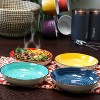Gibson Home Color Speckle 4 Piece 8.25 Inch Multi Color Stoneware Salad Serving Bowl Dish Set, Blue, Yellow, Red, and Turquoise - 3 of 4
