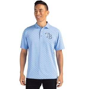 Tampa Bay Rays Cutter & Buck Virtue Eco Pique Tile Print Recycled Mens Polo - 1 of 1