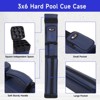 GSE 3x6 Square Hard Pool Cue Case, Billiard Stick Carrying Case for 3 Sticks, Billiard Cue Cases - 3 of 4