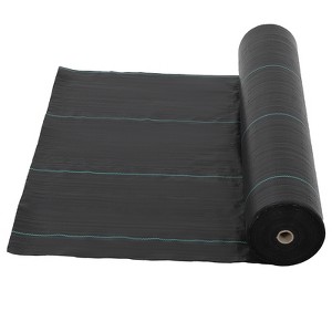 Heavy-Duty Landscape Weed Barrier Fabric – High Permeability, Moisture Retention, Plant Alignment Stripes for Gardens & Flower Beds - 1 of 4
