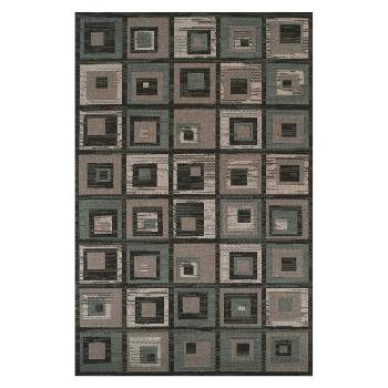 Color Block Tile Geometric Indoor Outdoor Runner or Area Rug by Blue Nile Mills