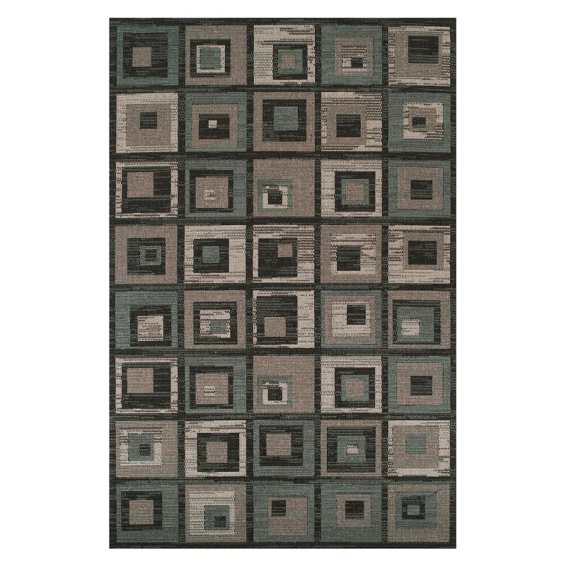 Color Block Tile Geometric Indoor Outdoor Runner or Area Rug by Blue Nile Mills, 1 of 7