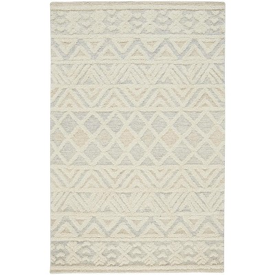 Anica Traditional Geometric Ivory/Blue/Tan Area Rug