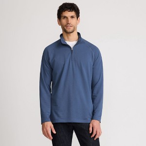 Lands' End Men's Long Sleeve Raglan Hybrid Quarter Zip - 1 of 4