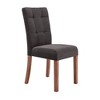 Set of 2 Chanay Button Tufted Linen Dining Chair Charcoal - Inspire Q: Elegant Armless Kitchen Seating, Wood Legs, Foam Cushion - 2 of 4