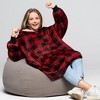 PAVILIA Wearable Blanket Sweatshirt for Kids Boy Girl, Warm Cozy Oversized Giant Hoodie, Fleece Faux Shearling Two Pocket - 2 of 4