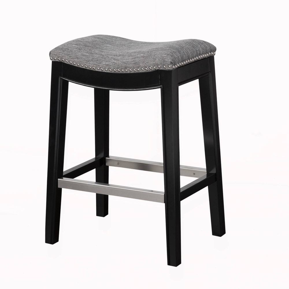 Photos - Chair Westly Saddle Counter Height Barstool Gray