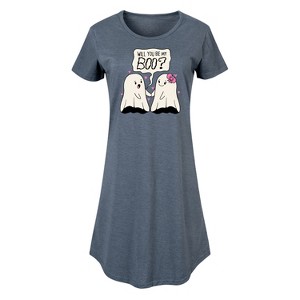 Women's - Instant Message - Will You Be My Boo Graphic T-shirt Dress - 1 of 4