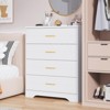 GustoWave Wood Triangle Pattern Dressers with 5 Drawers, Modern Bedroom Chest of Drawers with Gold Handles, Wooden Tall Nightstand - 2 of 4